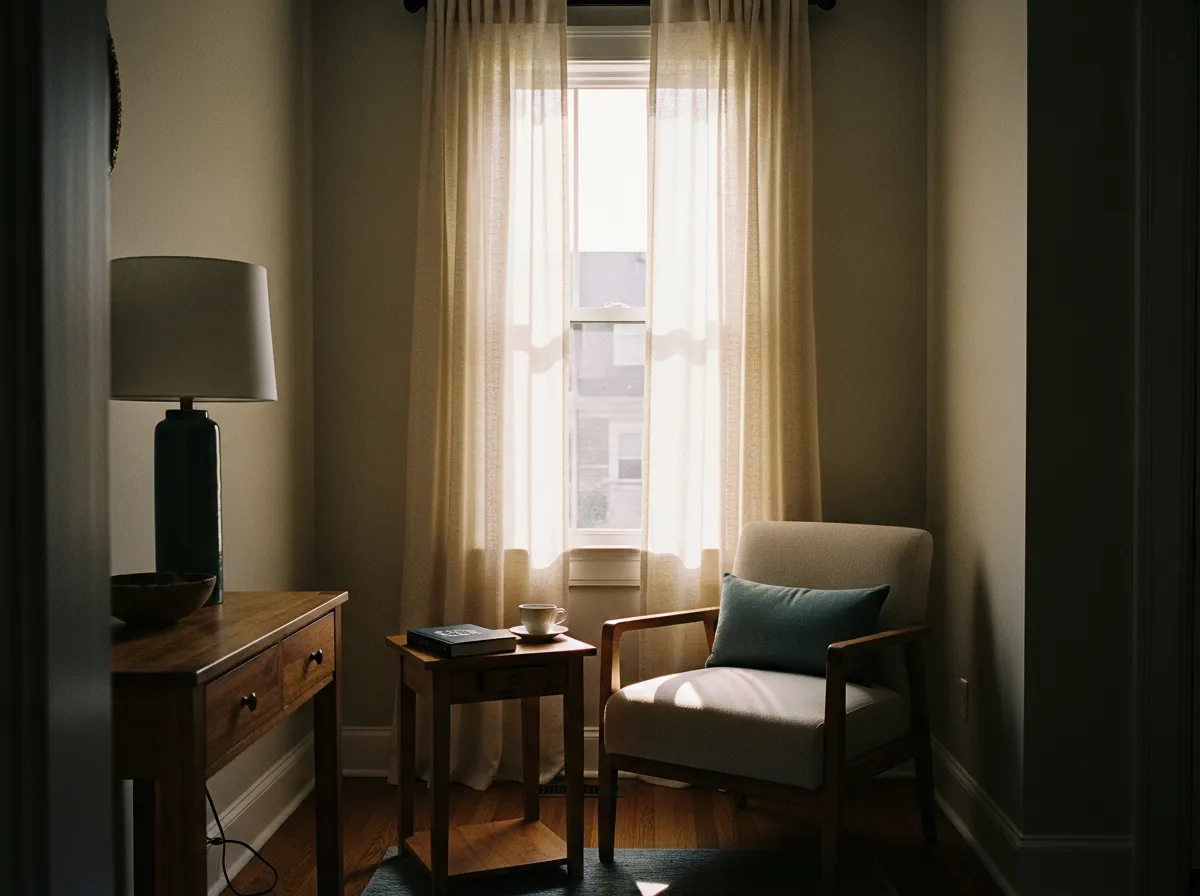 A quiet residential reading nook — the kind of home Splitsizer is written for.